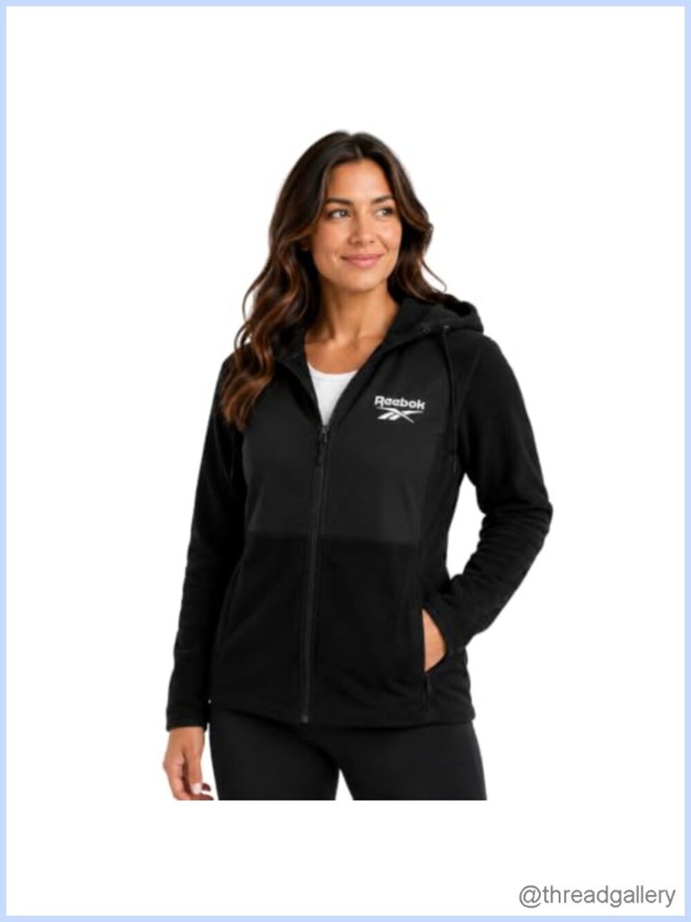 Womens Lightweight Fleece Jacket Zip-Up Hooded Winter Coat